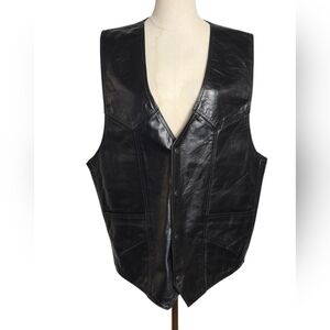 Leather Wear Vintage Black Leather Vest